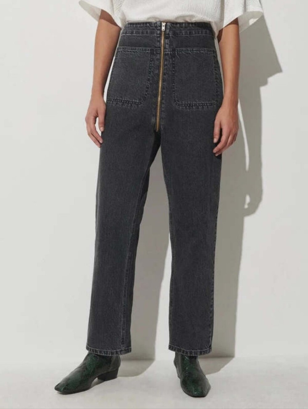 Rachel Comey Barrie Pant Washed Black Denim Raw Hem